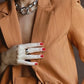 Danielle Bernstein Women's Pinstriped Boyfriend Jacket Orange Size Small