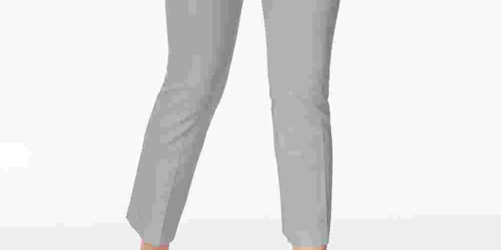 Alfani Women's Cropped Pants Grey Size 8 Petite