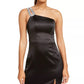 Sequin Hearts Junior's Embellished One Shoulder Satin Dress Black Size 5