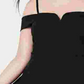City Studios Women's Black Spaghetti Strap Off Shoulder Above The Knee Fit + Flare Party Dress  Size Black Size 14W