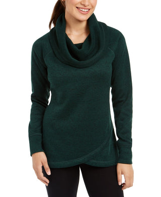 Ideology Women's Cowl-Neck Pullover Green Size Small