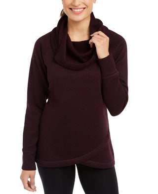 Ideology Women's Cowl Neck Pullover Purple Size XX-Large