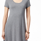 Style & Co Women's Short Sleeve A Line Dress Grey Size Large