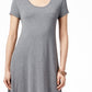 Style & Co Women's Short Sleeve A Line Dress Grey Size Medium