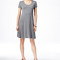 Style & Co Women's Short Sleeve A Line Dress Gray Size X-Small