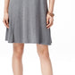 Style & Co Women's Short Sleeve A Line Dress Gray Size X-Small