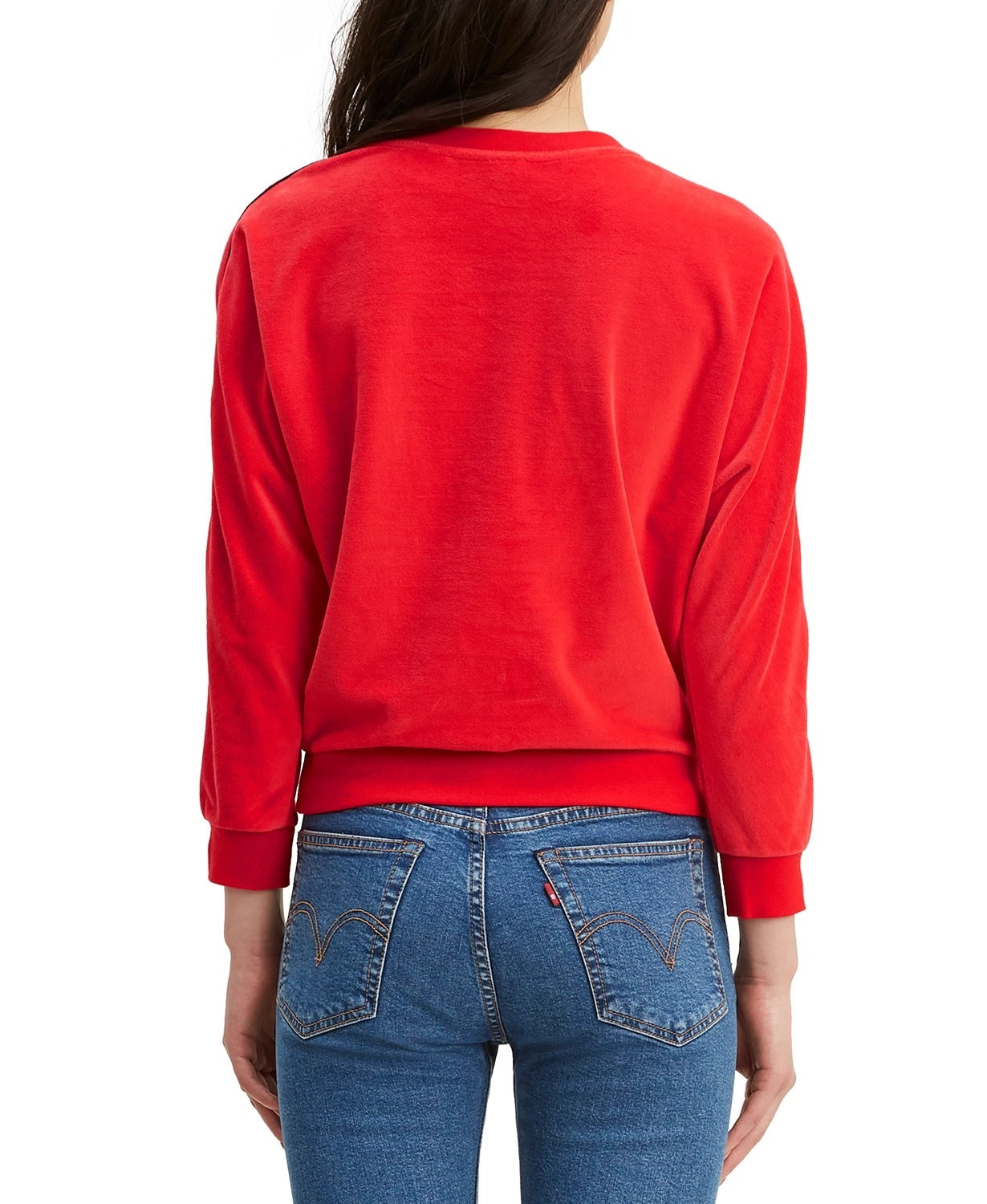 Levi's Women's Velour Dolman Sleeve Top Red Size Medium