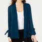 Alfani Women's Tie Sleeve Cardigan Teal Size XX-Large