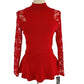 INC International Concepts Women's Plus Lace Sleeves Mock Turtle Neck Peplum Top Red Size 0X
