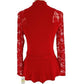 INC International Concepts Women's Plus Lace Sleeves Mock Turtle Neck Peplum Top Red Size 0X