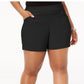 INC International Concepts Women's Plus Size Pull-On Shorts Black Size 24W