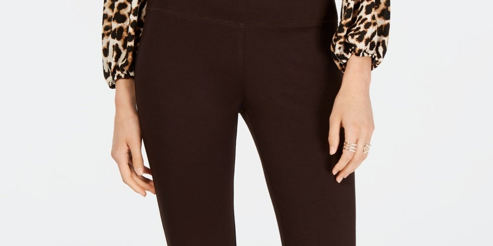 INC International Concepts Women's Petite Seamless Leggings Brown Size 6P