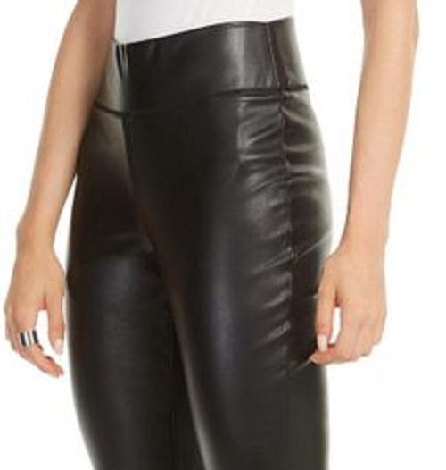 INC International Concepts Women's Faux-Leather Skinny Pants Black Size 0 Petite