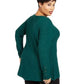 Alfani Women's Ribbed Snap-Detail Sweater Dark Green Size Large
