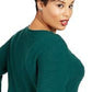 Alfani Women's Ribbed Snap-Detail Sweater Dark Green Size Large