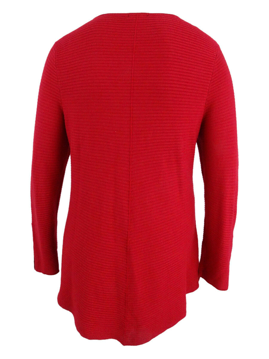 Alfani Women's Ribbed Snap Detail Sweater Red Size Medium