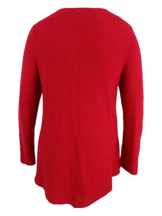 Alfani Women's Ribbed Snap Detail Sweater Red Size Medium