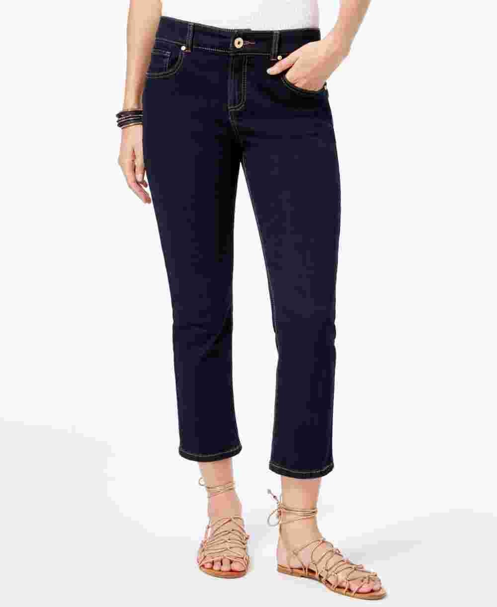 INC International Concepts Women's Cropped Straight Leg Jeans Blue Size 4