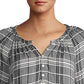 Lucky Brand Women's Plaid Long Sleeve With Buttons Blouse Top Black Size X-Large