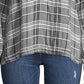 Lucky Brand Women's Plaid Long Sleeve With Buttons Blouse Top Black Size X-Large