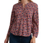 Lucky Brand Women's Cotton Printed Top Red Size X-Small