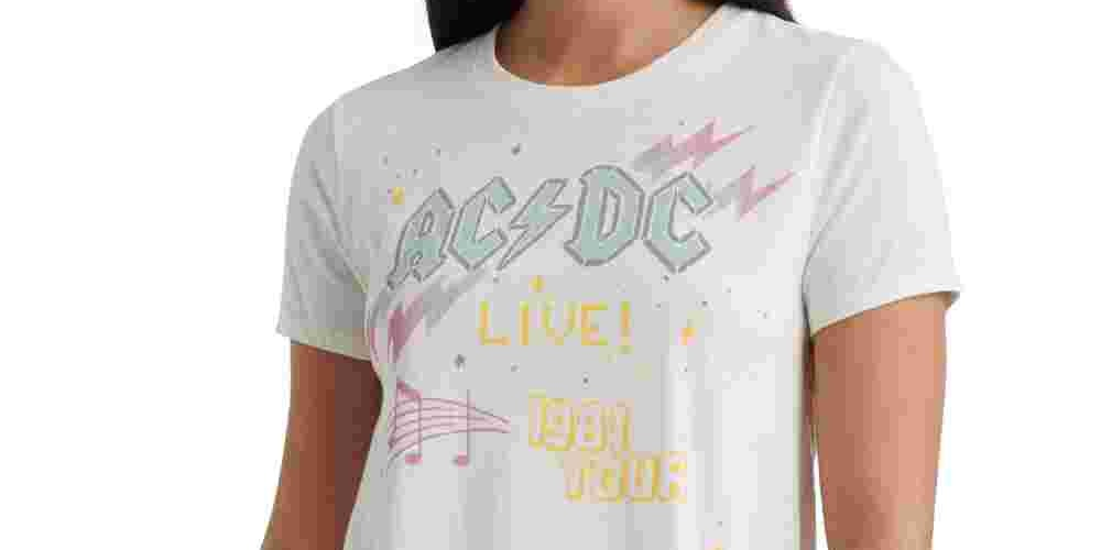Lucky Brand Women's Ac/Dc Graphic Tee White Size Medium