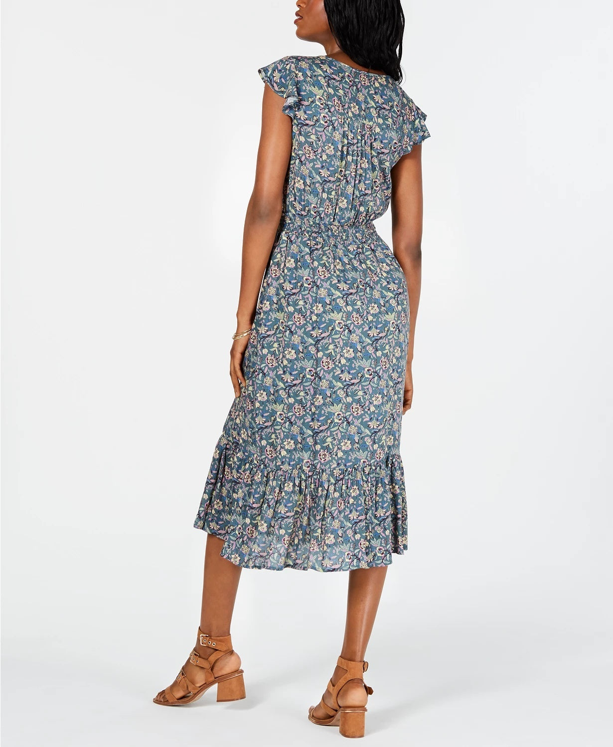 Lucky Brand Women's Felicia Dress Green Multi Green Size Large
