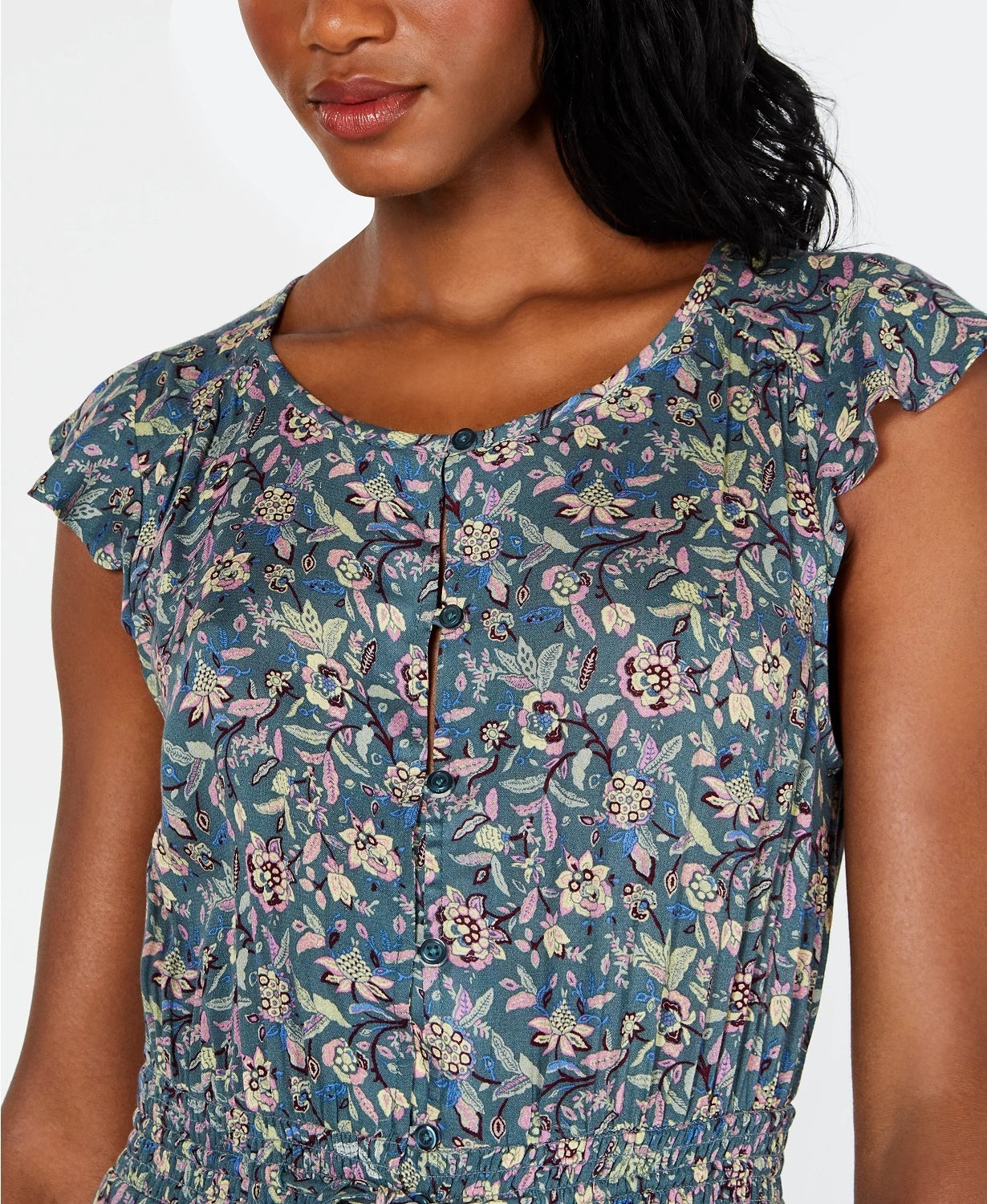 Lucky Brand Women's Felicia Dress Green Multi Green Size Large