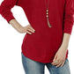 INC International Concepts Women's Shirttail Sweater Red