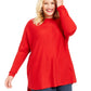 INC International Concepts Women's Long Sleeve High Low Sweater Red Size 3X