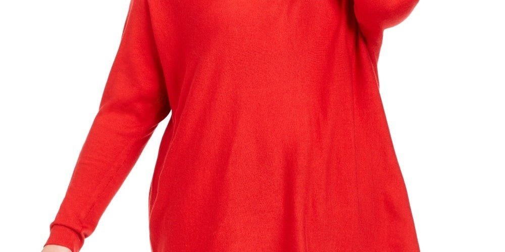 INC International Concepts Women's Long Sleeve High Low Sweater Red Size 3X