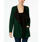 Alfani Women's Colorblocked Open Front Cardigan Green Size Small