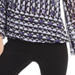 Alfani Women's Printed Angel Sleeve Top Purple Size Petite Small