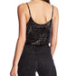 1.STATE Women's Snake Print Velvet Camisole Black Gray