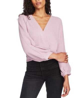 1.STATE Women's Faux Wrap Sweater Pink