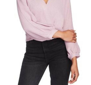 1.STATE Women's Faux Wrap Sweater Pink