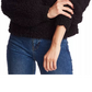 1.STATE Women's Mock-Neck Poodle-Textured Sweater Black Size Extra Large