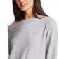 1.STATE Women's Crystal Detail Off The Shoulder Sweater Gray