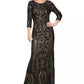 Alex Evenings Women's Petite Sequin & Satin Gown Charcoal Size 12P