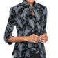 Alex Evenings Women's Printed Twinset Black Size Large