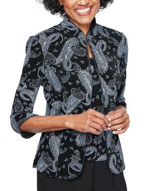 Alex Evenings Women's Printed Twinset Black Size Large