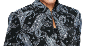 Alex Evenings Women's Printed Twinset Black Size Large