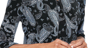 Alex Evenings Women's Printed Twinset Black Size Large