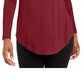 JM Collection Women's Solid Turtleneck Red Size Small