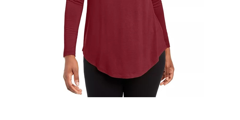 JM Collection Women's Solid Turtleneck Red Size Small