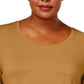JM Collection Women's Scoop-Neck Top Gold Size XX-Large