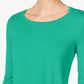JM Collection Women's Scoop Neck Top Green Size Large