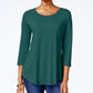 JM Women's Collection Scoop-Neck Top Med Green Size Small