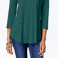 JM Women's Collection Scoop-Neck Top Med Green Size Small