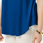 JM Collection Women's Scoop Neck Top Blue Size Medium